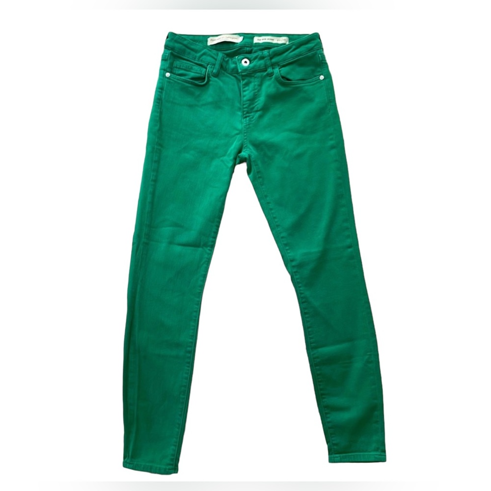 Anthropologie Pilcro & the Letterpress Green Mid Rise Skinny Ankle jeans sz 27